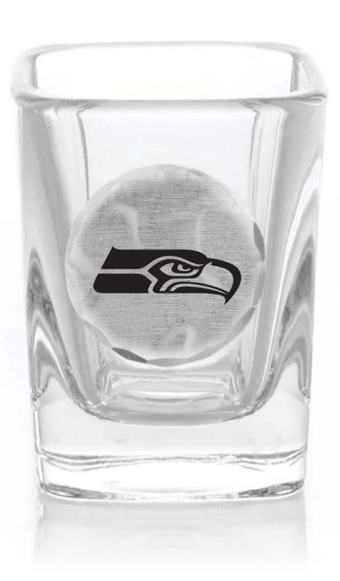 Seattle Seahawks 2-Piece Shot Glass Set and Box (Aluminum) 