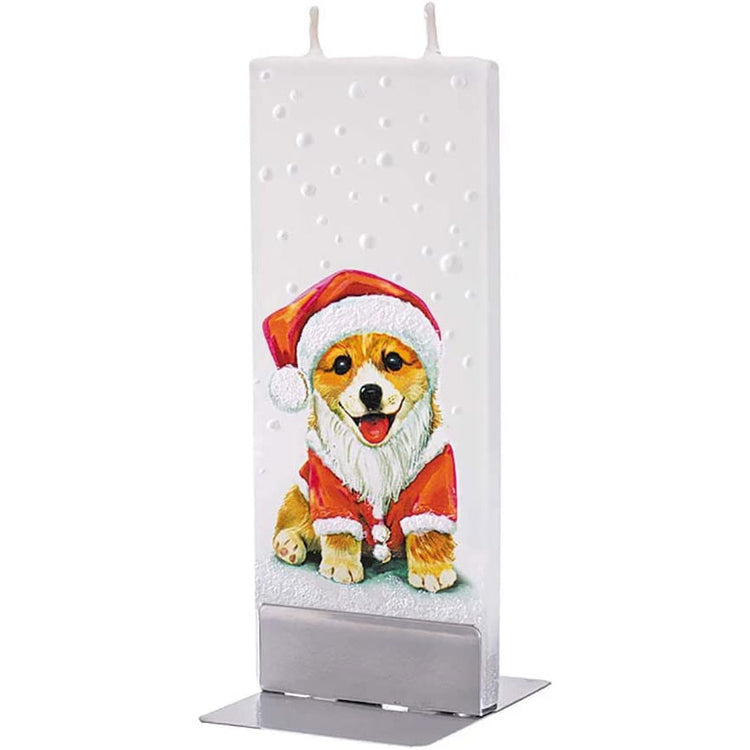 Flat Handmade Candle-Santa Clause Dog
