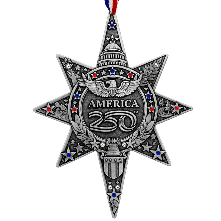 America250 Sea to Shining Sea Commemorative Ornament (Aluminum and Crystals) 