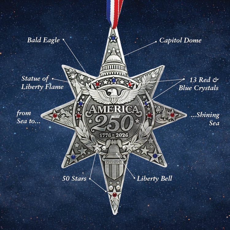 Sea to Shining Sea America 250th Commemorative Ornament (Aluminum)