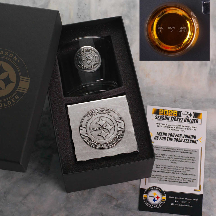 Pittsburgh Steelers Season Ticket Holder Single Rocks & Coaster Set 