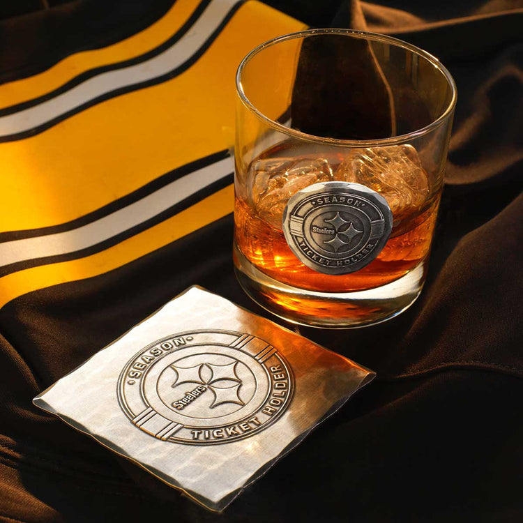 Pittsburgh Steelers Season Ticket Holder Single Rocks & Coaster Set 