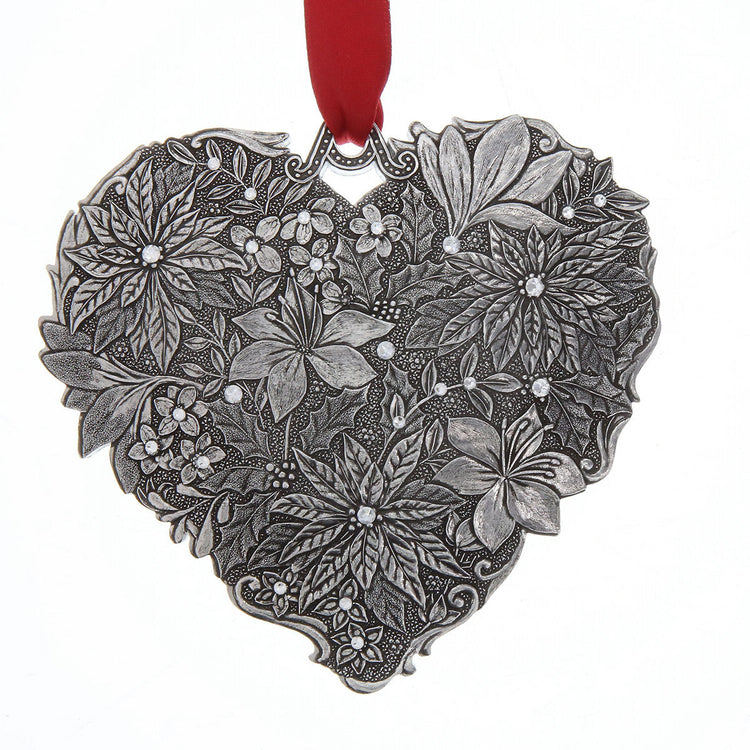 Seasons of Love- Winter Floral Heart Ornament (Aluminum) 