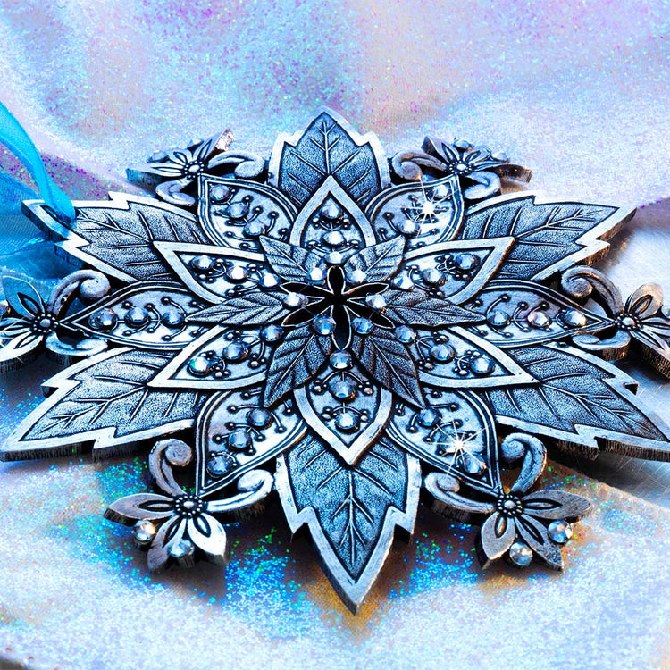 Snow Crystal Poinsettia Ornament (Aluminum) 