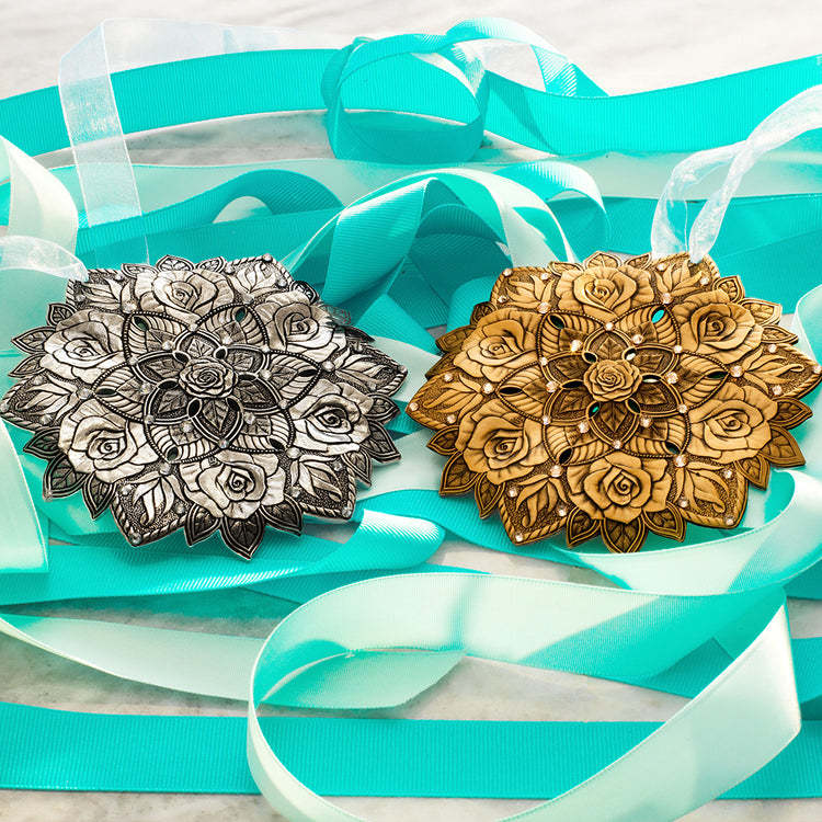 Snow Crystal Rose Ornament (Bronze)