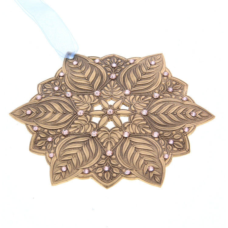 Snow Crystal Winter Greens Ornament  (Bronze) 