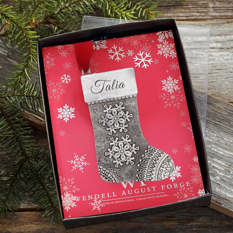 Personalized Snowflake Stocking Ornament - Wendell August Forge