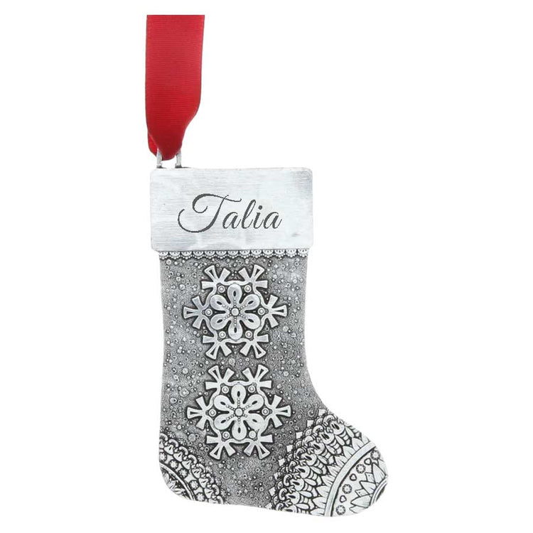 Personalized Snowflake Stocking Ornament 