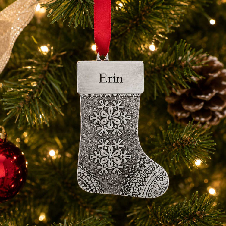 Personalized Snowflake Stocking Ornament 