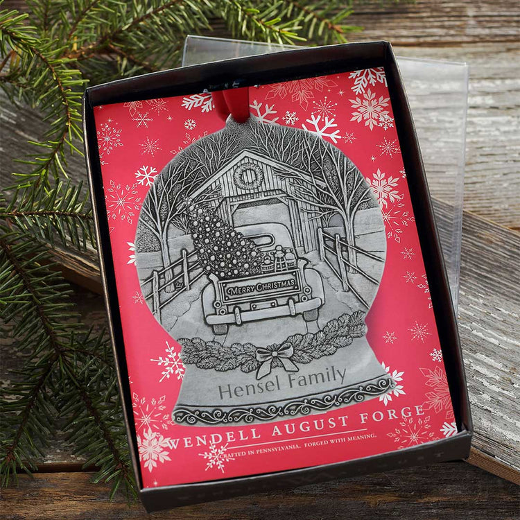 Snowy Homecoming Snow Globe Ornament