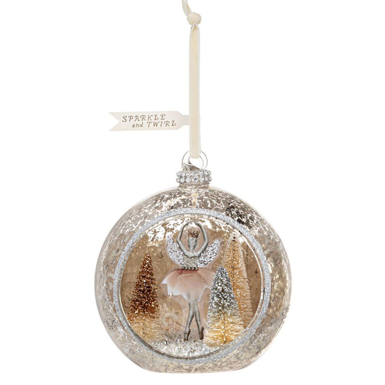 Sparkle and Twirl Ballerina Glass Ornament