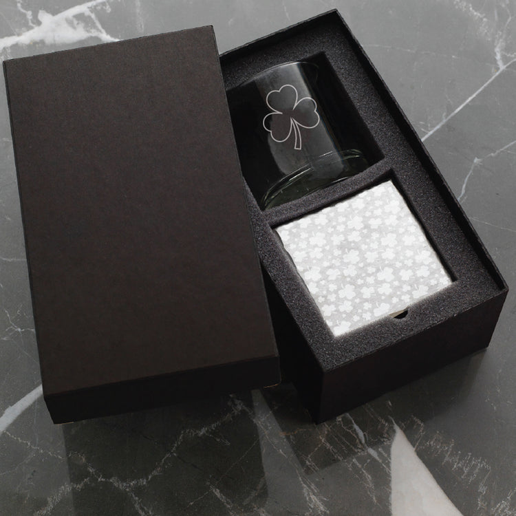 St. Patrick's Day Rocks Glass and Coaster Set