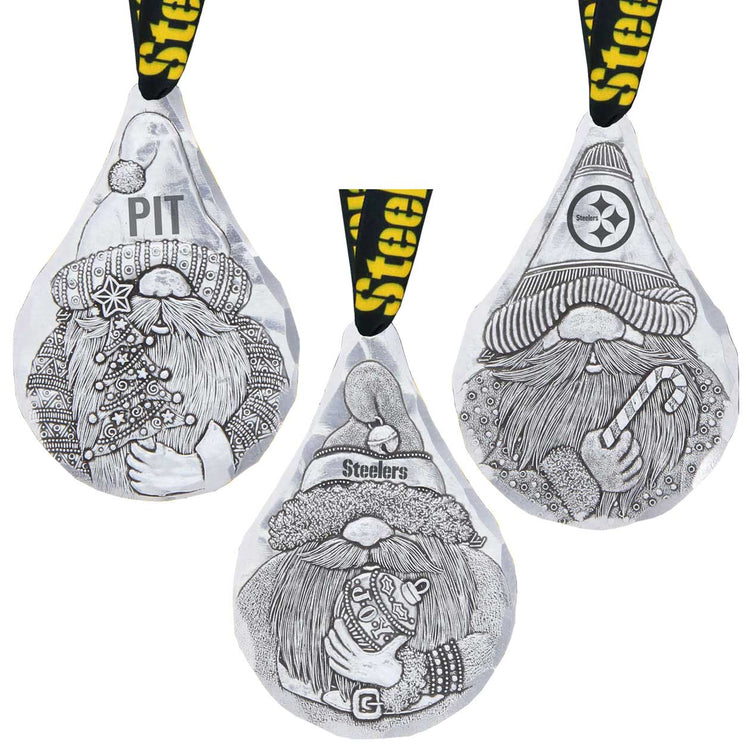 Pittsburgh Steelers 3-Piece Gridiron Gnomes Ornament Set 