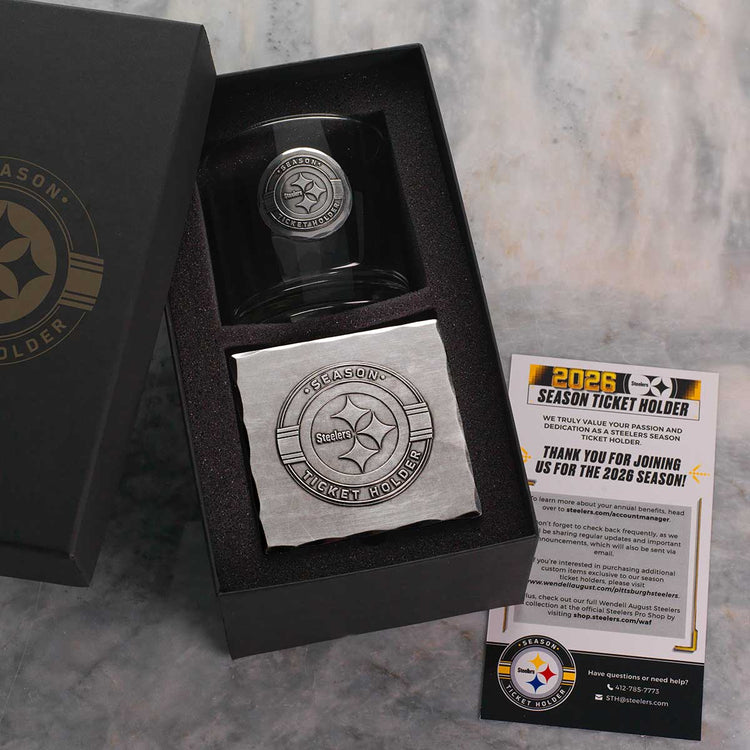 Pittsburgh Steelers Season Ticket Rocks and Coaster Set