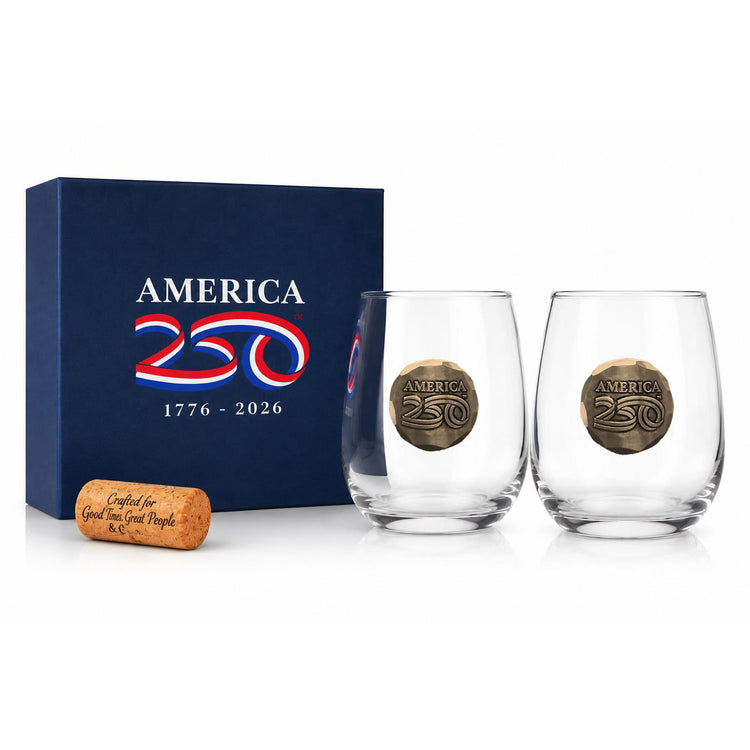 America 250 Stemless Wine Set