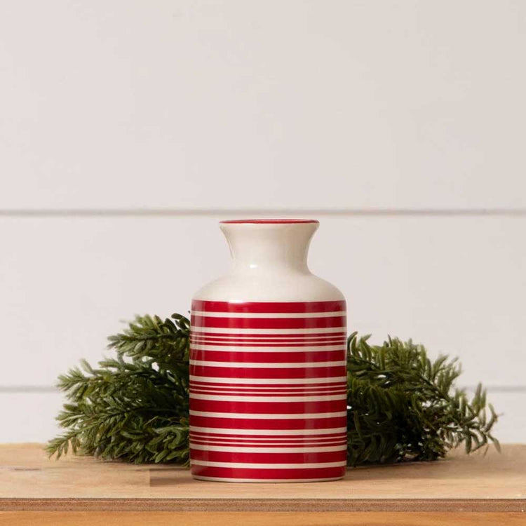 Red Striped Bud Vase