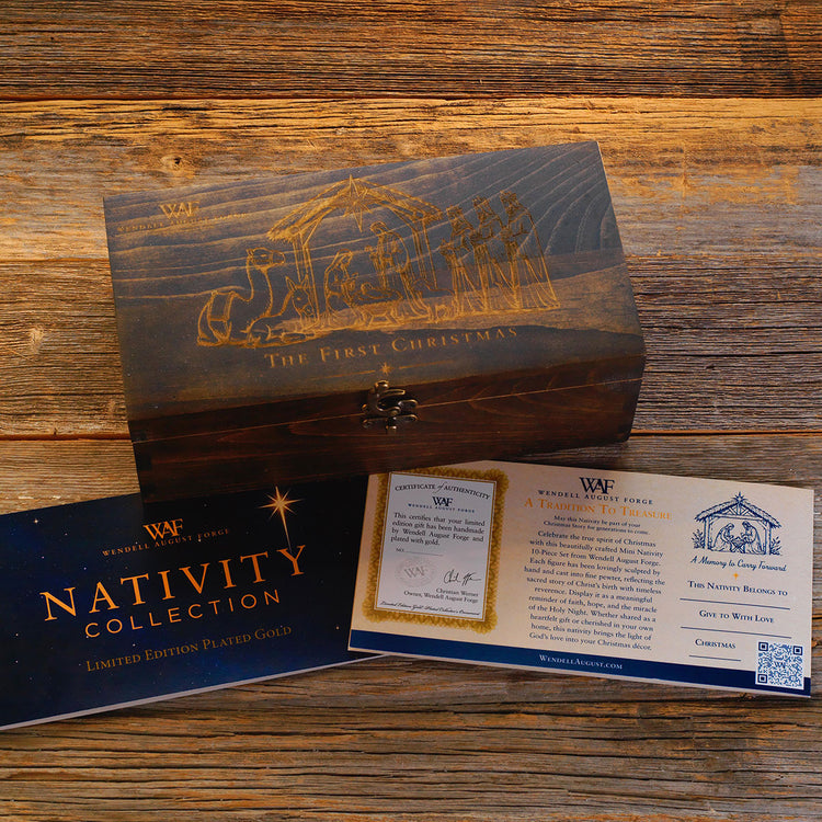 Limited Edition Mini 10-Piece Nativity Set (Plated 18k Gold)
