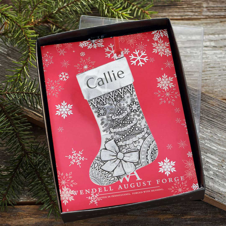 Personalized Christmas Tree Stocking Ornament - Wendell August Forge