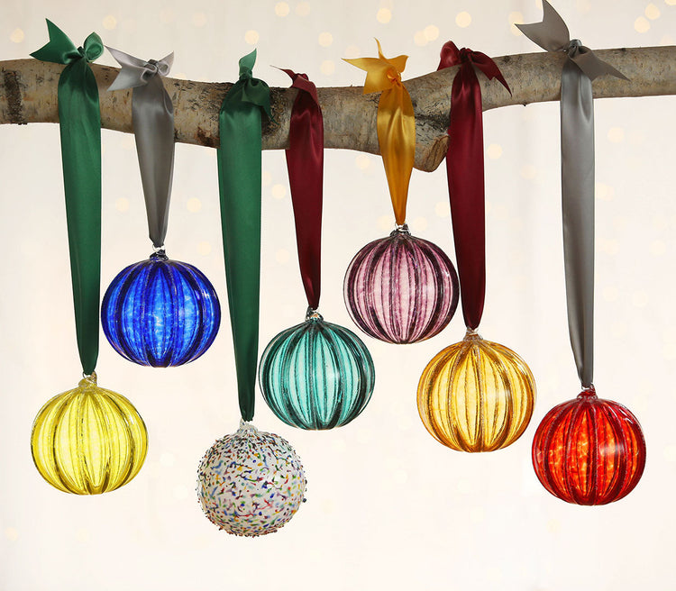 Hand Blown Glass Ornament (Lemon Yellow)