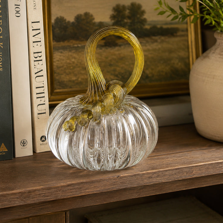 Vessel Glass Handblown Pumpkin - Clear 
