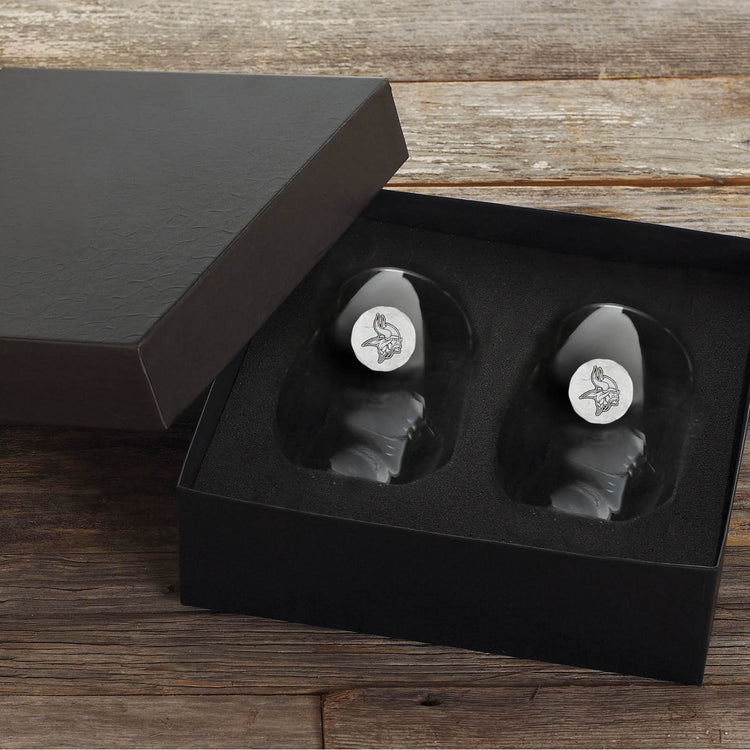 Minnesota Vikings 2-Piece Stemless Wine Glass Set 