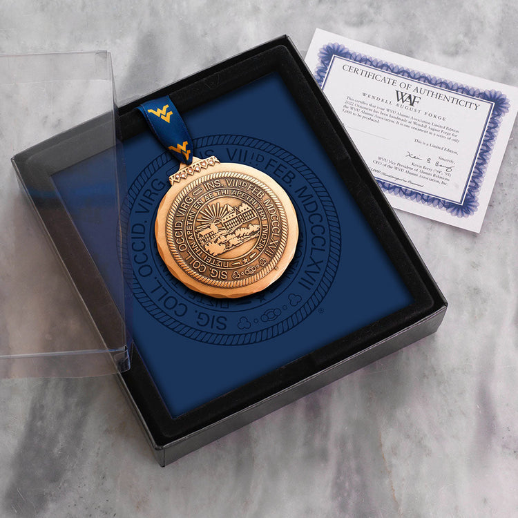 2025 West Virginia University Seal Ornament - Wendell August Forge