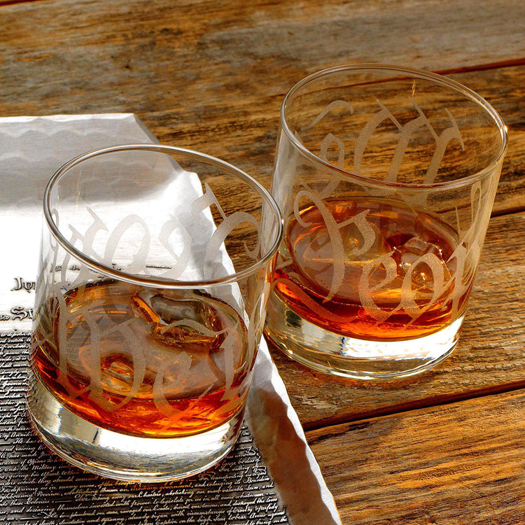 Declaration of Independence Rocks Glass Set
