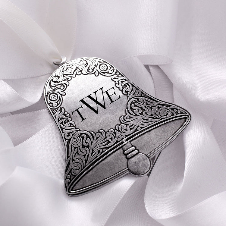 Monogrammed Family Christmas Bell Ornament