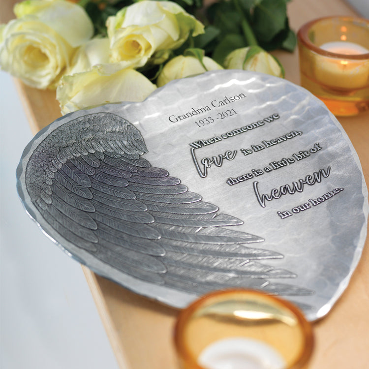 Wings of Love Remembrance Heart Plate