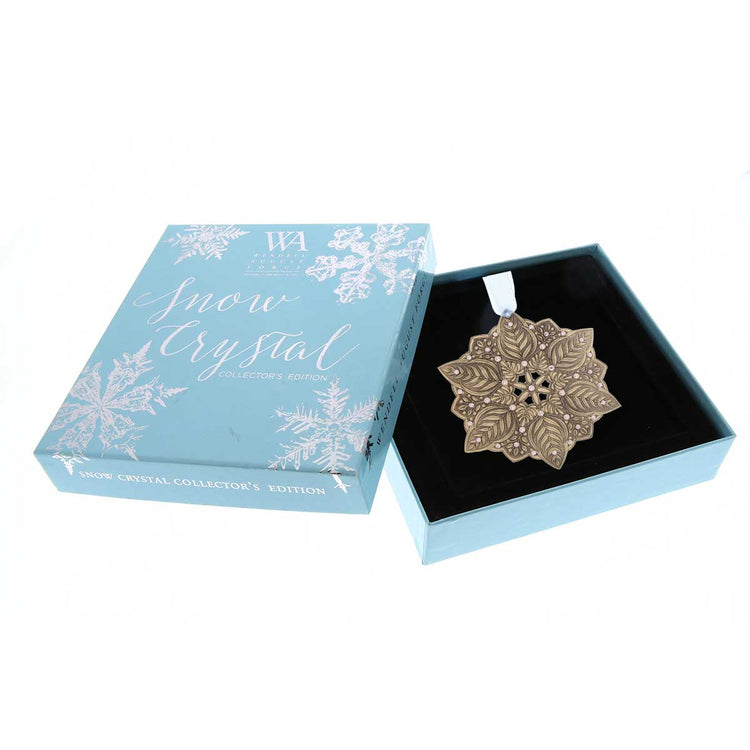Winter Floral Snow Crystal Ornament in Bronze