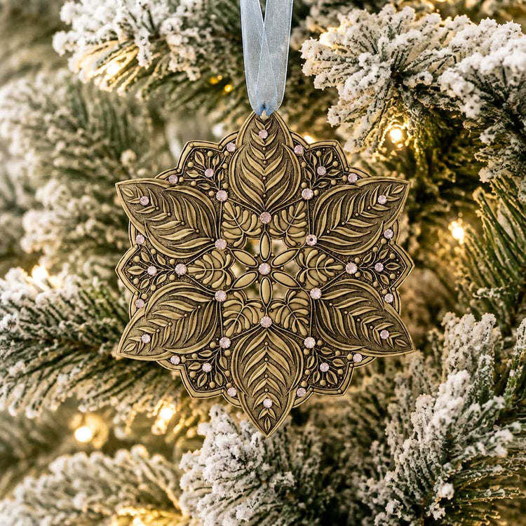 Winter Greens Snow Crystal Ornament