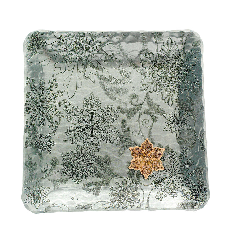 Metal Snowflake Decor Tray