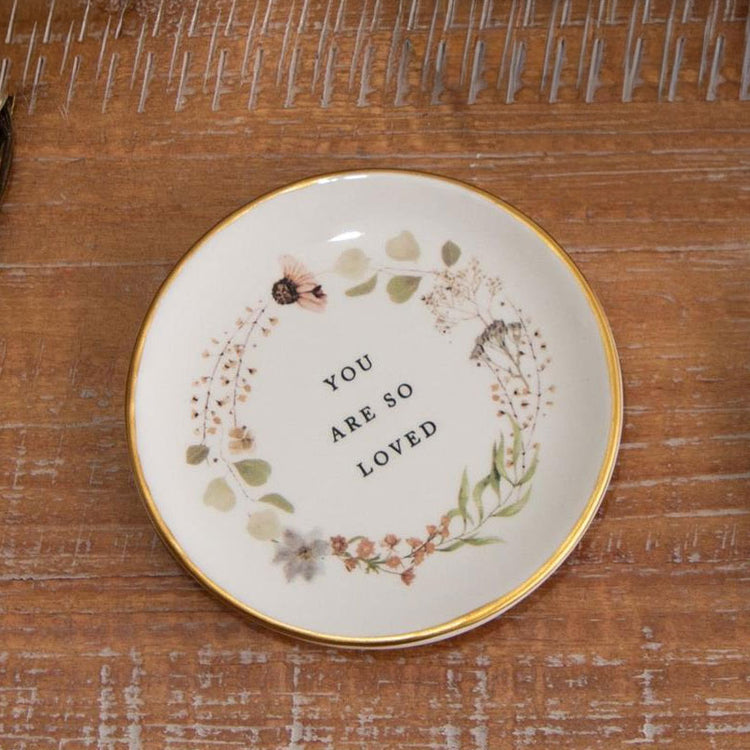 Floral Trinket Plate Loved 