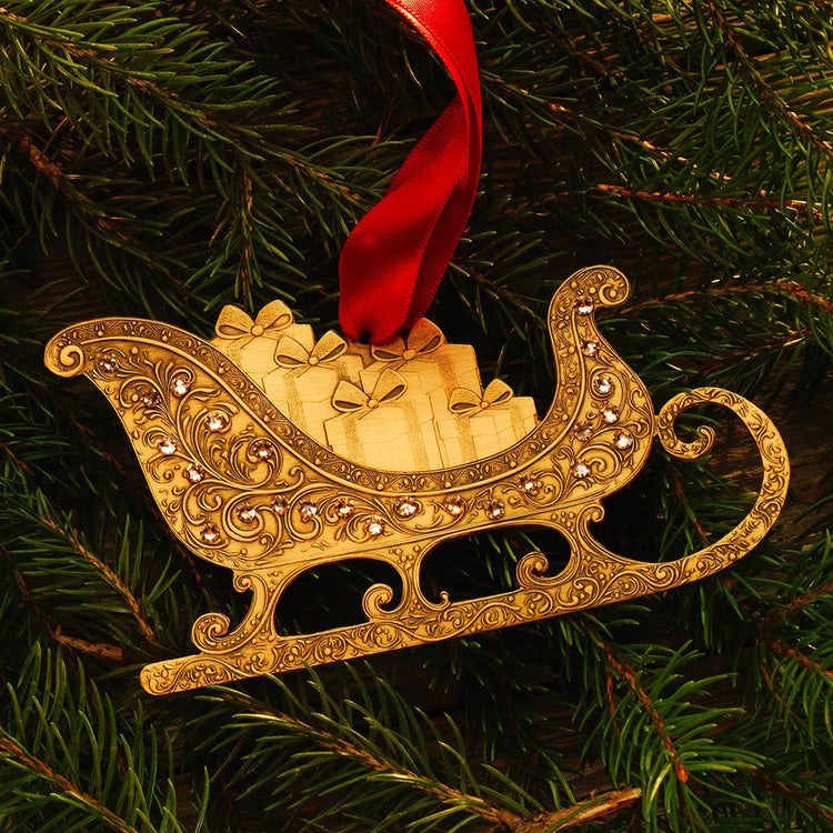 Yuletide Sleigh with Swarovski® Crystals (Bronze) 