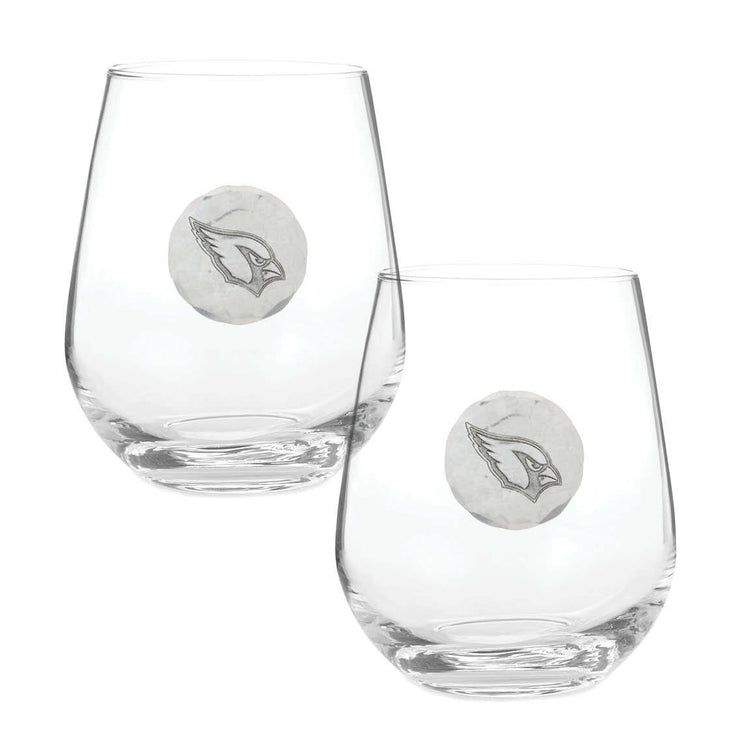 Arizona Cardinals Stemless Wine Glass and Collector's Box 