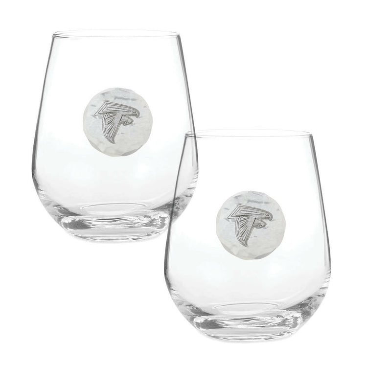 Atlanta Falcons Stemless Wine Glass and Collector's Box 