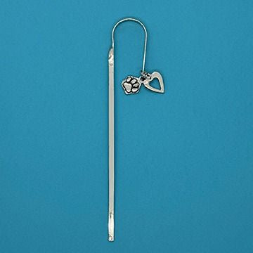 Pawprint & Heart Bookmark for Pet Lovers