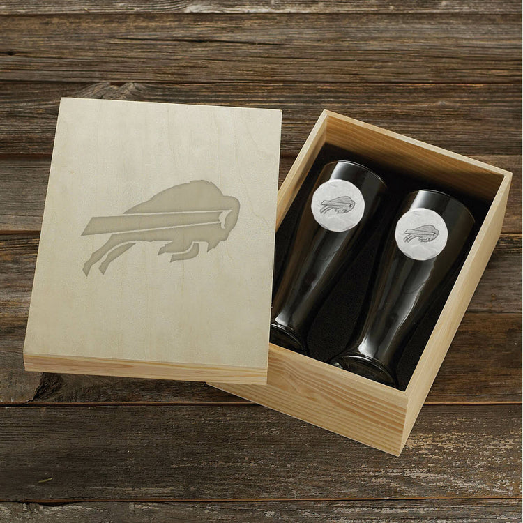 Buffalo Bills Pilsner Set and Collector's Box 