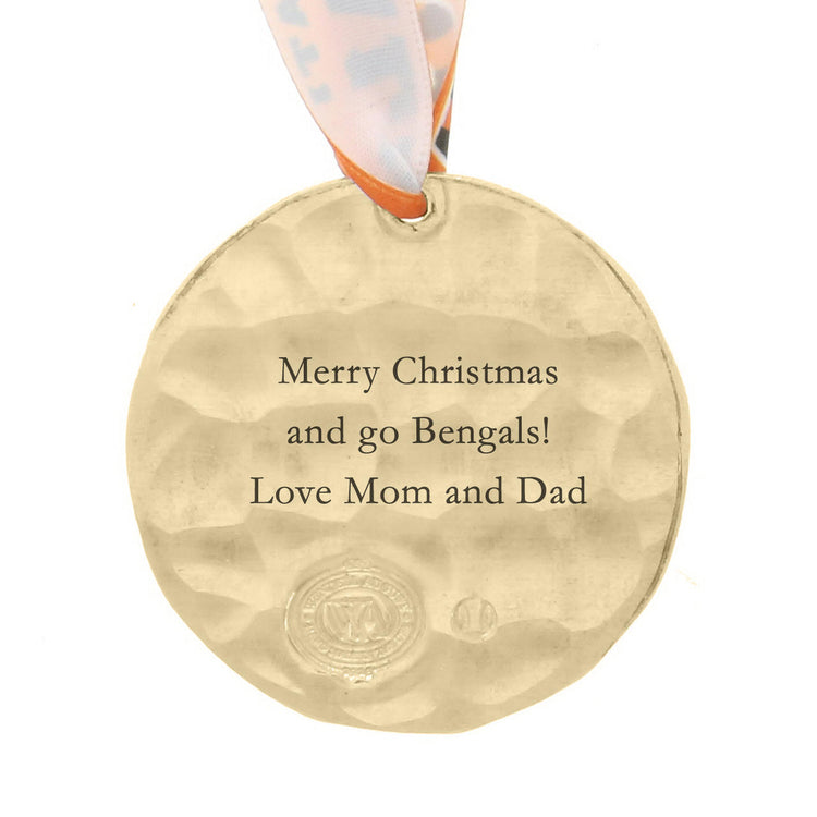 Cincinnati Bengals Small Round Ornament (Bronze)