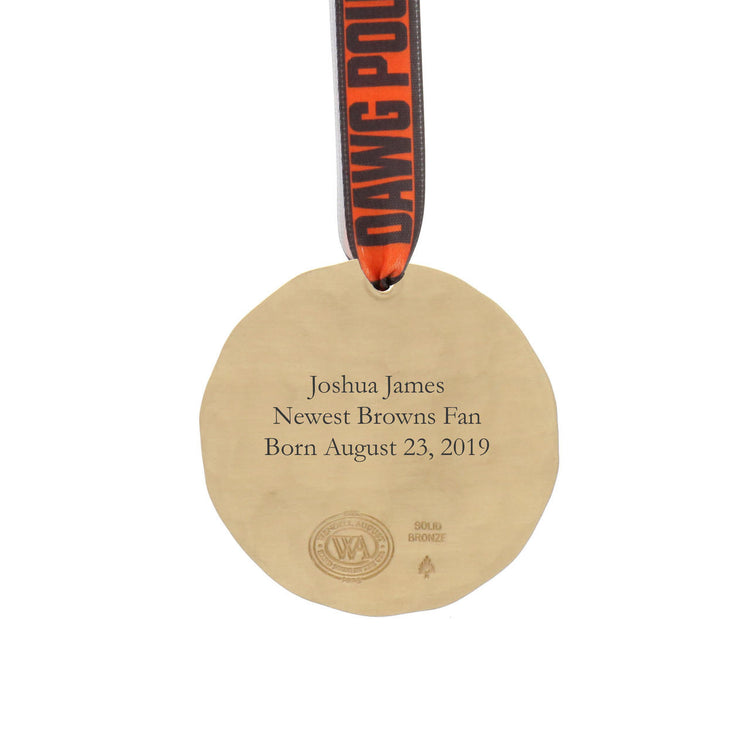 Cleveland Browns Small Round Ornament (Bronze)