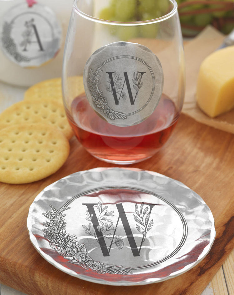 Floral Monogram Initial Coaster