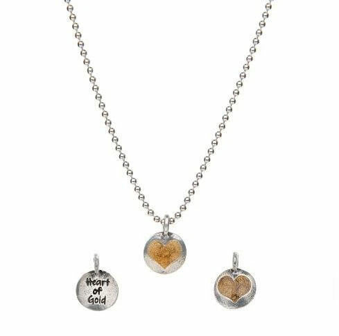 Heart of Gold Necklace Silver