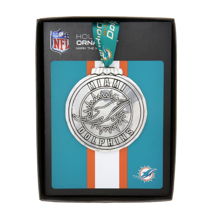 Miami Dolphins Classic Round Ornament (Aluminum) 