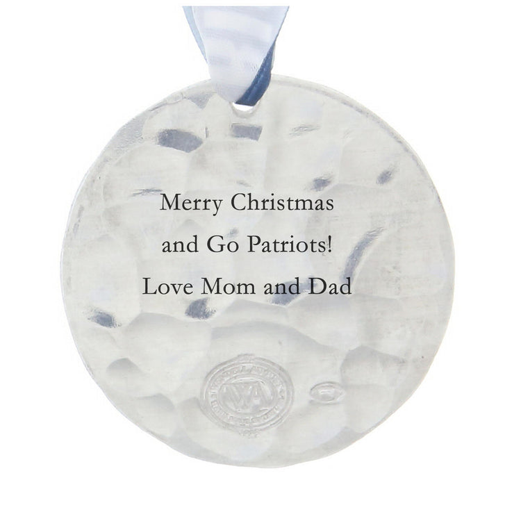 New England Patriots Small Round Ornament (Aluminum)