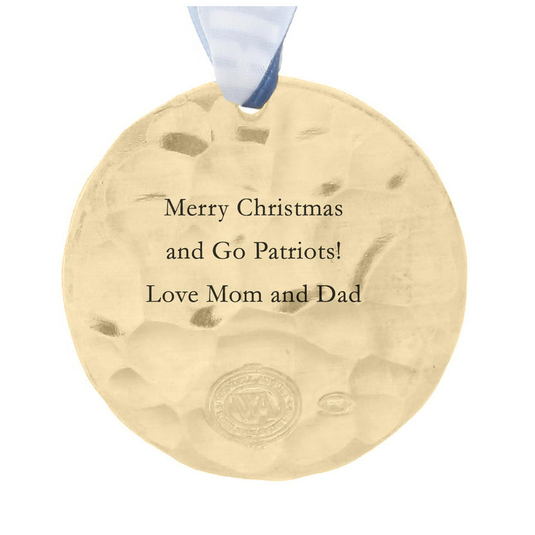 New England Patriots Small Round Ornament (Bronze)