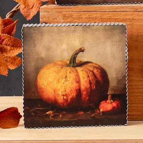 Fall Still Life Shelf Sitter Orange Pumpkin 