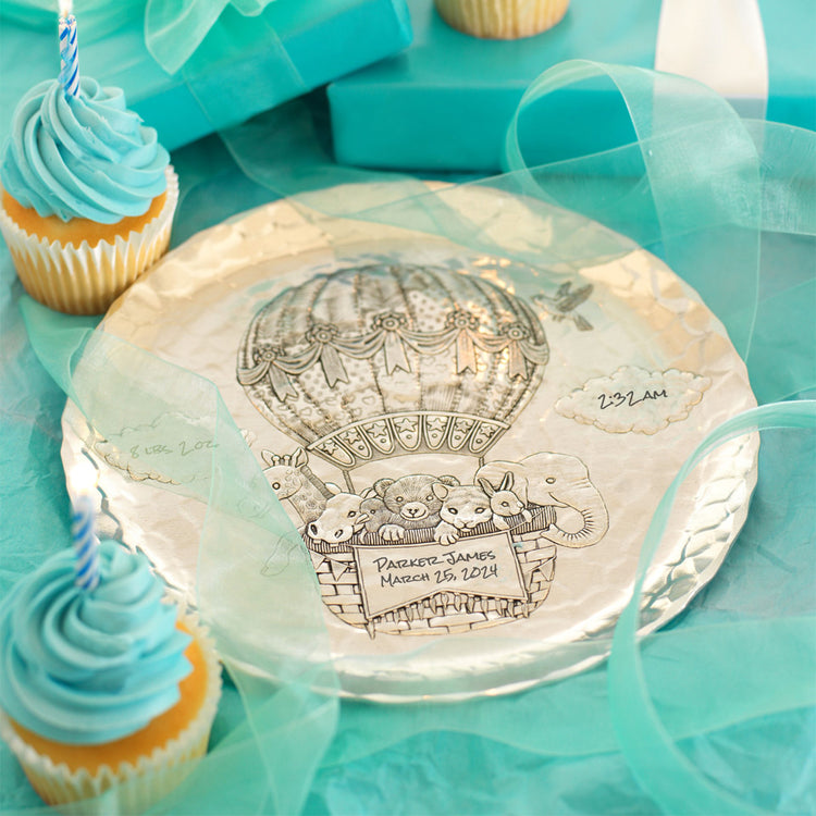 Baby Zoo Balloon Personalized Plate