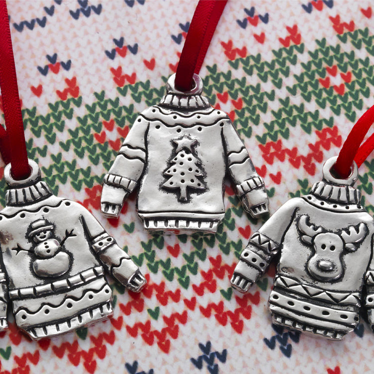 Ugly Sweater 3-Piece Ornament Set
