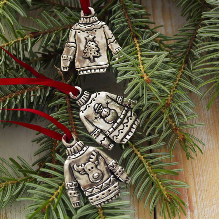 Ugly Sweater 3-Piece Ornament Set