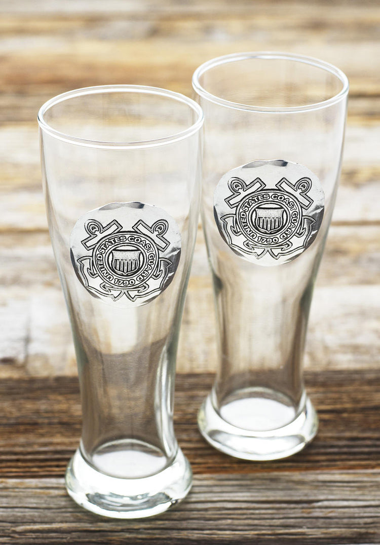 US Coast Guard 2-Piece Pilsner set with Personalizable Box 